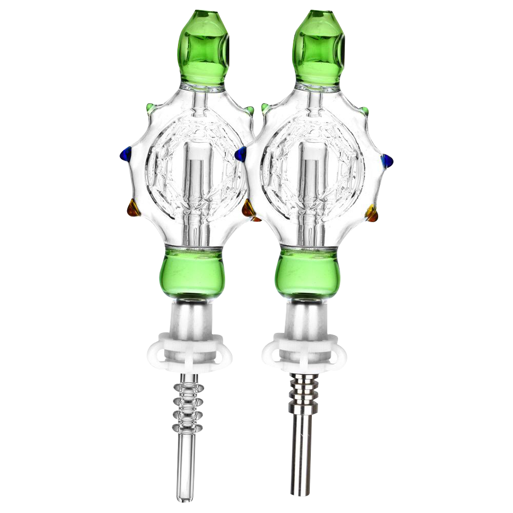 Cosmic Turtle Perc Glass Honey Straw Collector - Your Ultimate On - the - Go Dabbing Companion