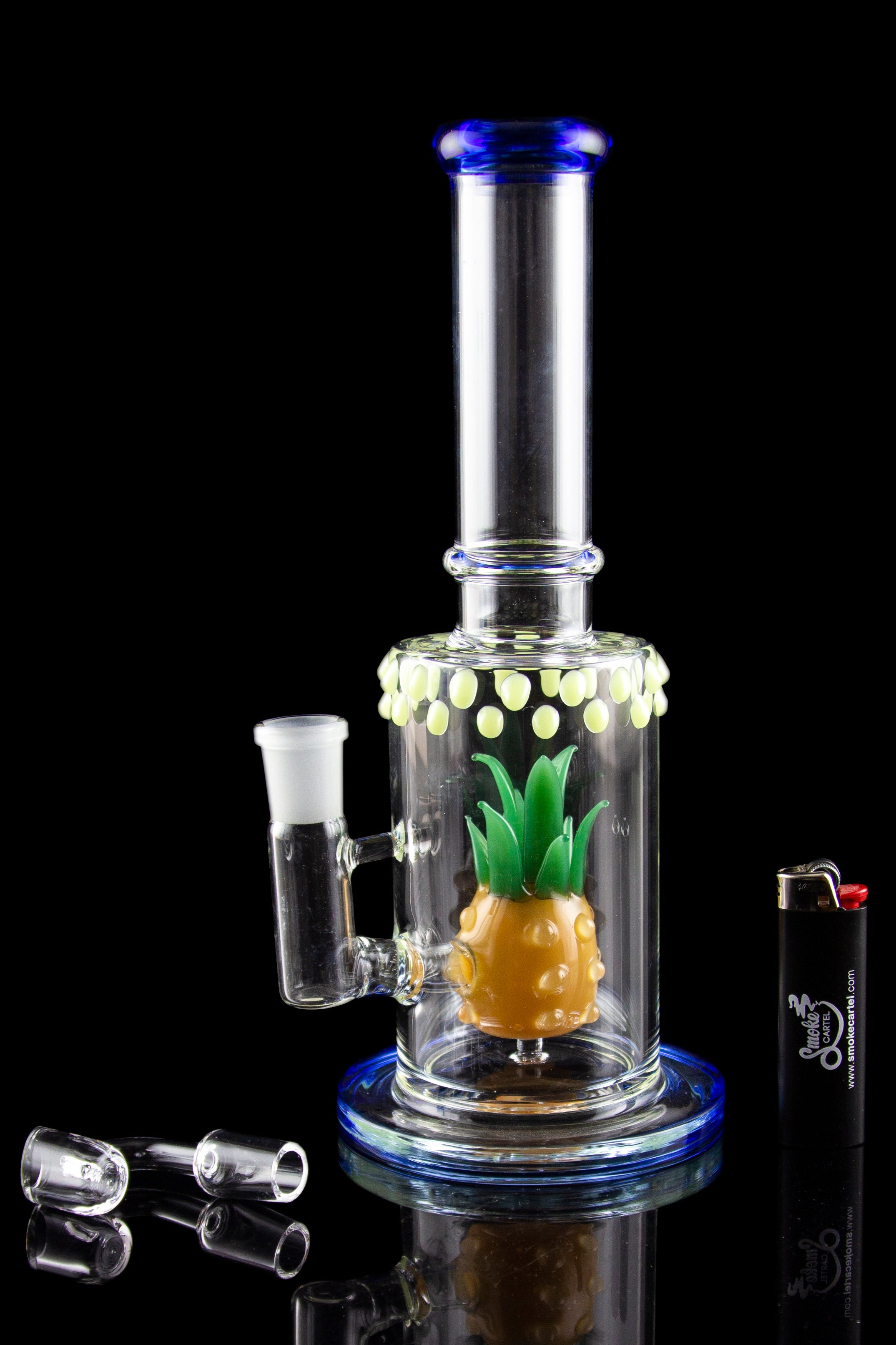 Eye-Catching Pineapple Perc Dab Rig with UV Glow