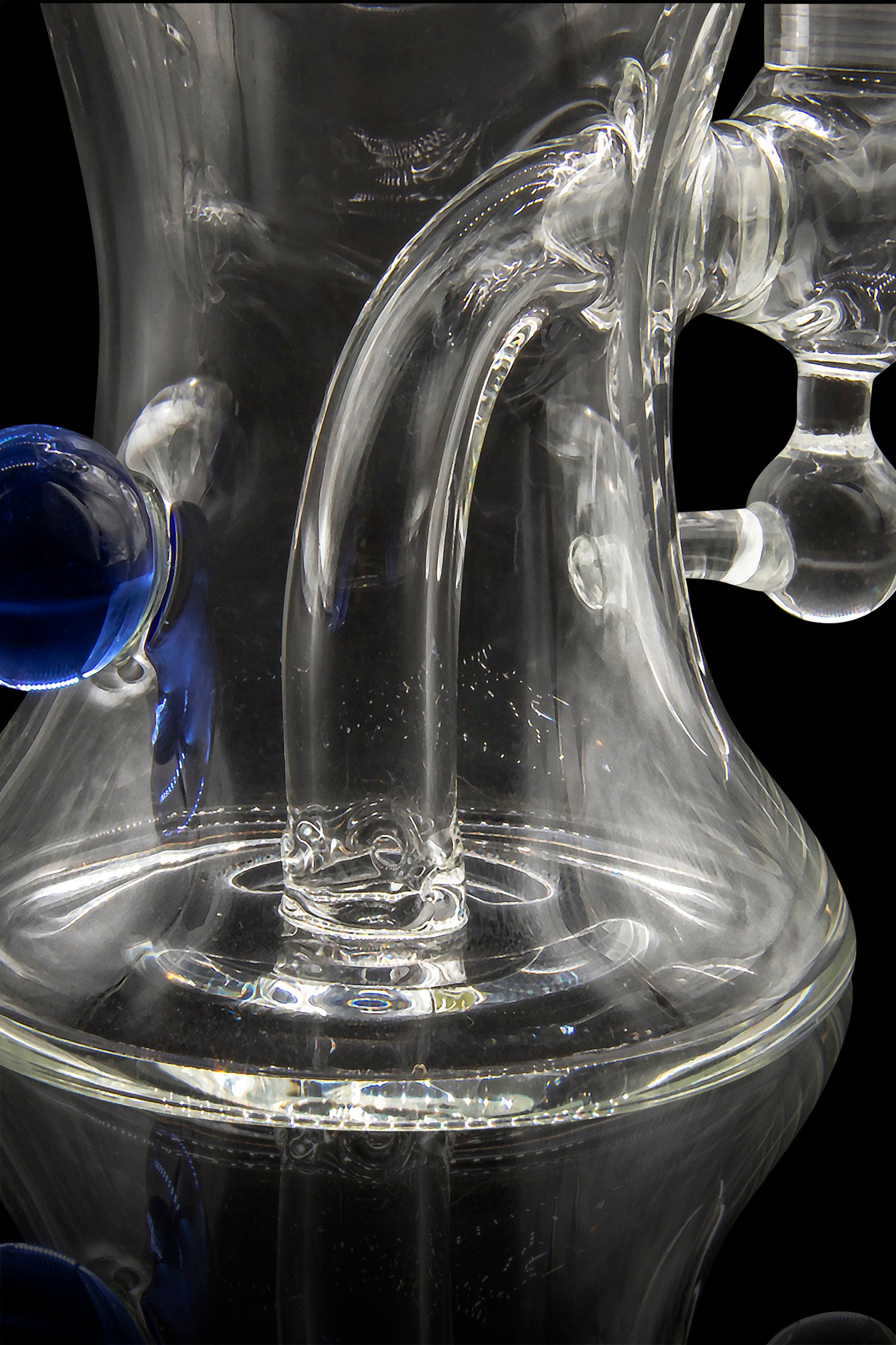 Blue Ball Marble-Studded Dab Rig with Colorful Accents