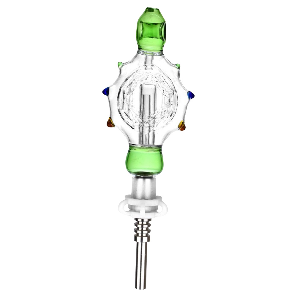 Cosmic Turtle Perc Glass Honey Straw Collector - Your Ultimate On - the - Go Dabbing Companion